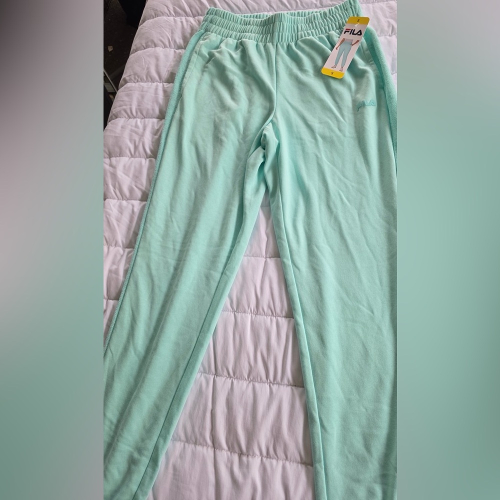 Fila Light Green Relaxed Fit Pants